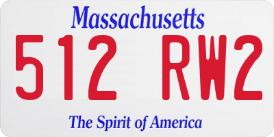 MA license plate 512RW2