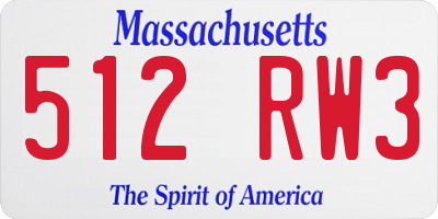 MA license plate 512RW3