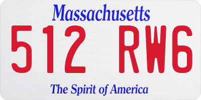 MA license plate 512RW6