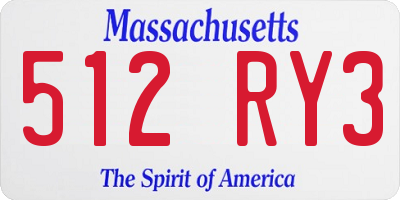 MA license plate 512RY3