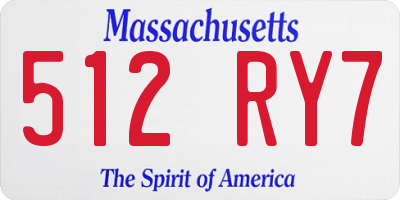 MA license plate 512RY7
