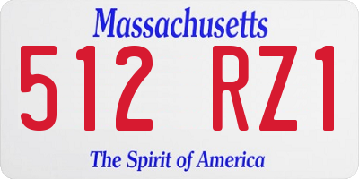 MA license plate 512RZ1