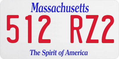 MA license plate 512RZ2