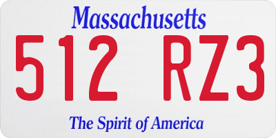 MA license plate 512RZ3