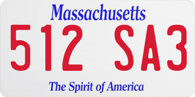 MA license plate 512SA3