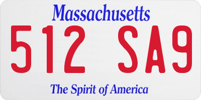 MA license plate 512SA9