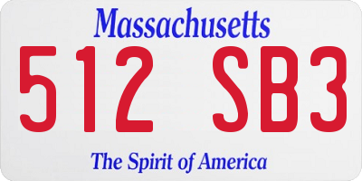 MA license plate 512SB3