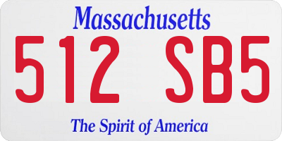 MA license plate 512SB5