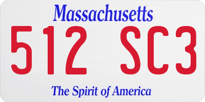 MA license plate 512SC3