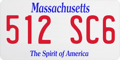 MA license plate 512SC6