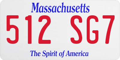 MA license plate 512SG7