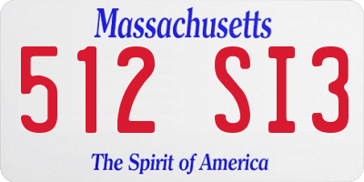 MA license plate 512SI3