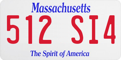 MA license plate 512SI4