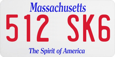 MA license plate 512SK6