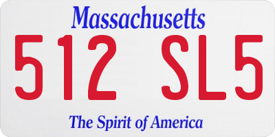 MA license plate 512SL5
