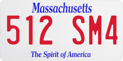 MA license plate 512SM4