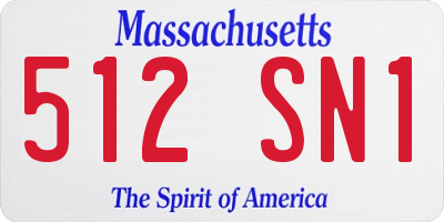 MA license plate 512SN1