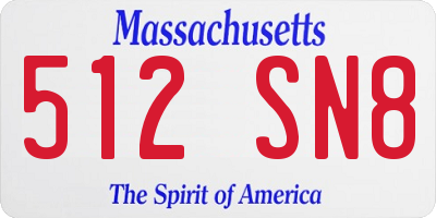 MA license plate 512SN8