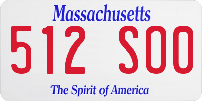 MA license plate 512SO0