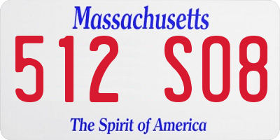 MA license plate 512SO8
