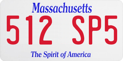MA license plate 512SP5
