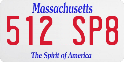 MA license plate 512SP8