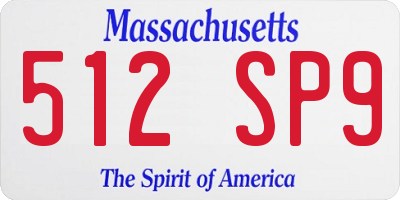 MA license plate 512SP9