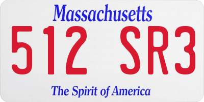 MA license plate 512SR3