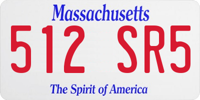 MA license plate 512SR5