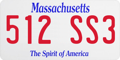 MA license plate 512SS3
