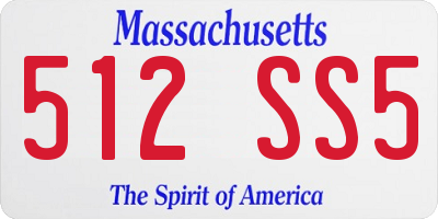 MA license plate 512SS5
