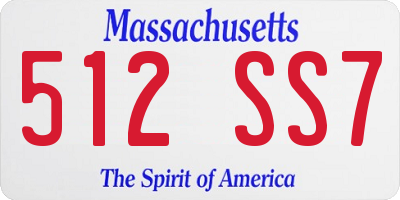 MA license plate 512SS7