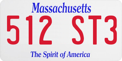 MA license plate 512ST3