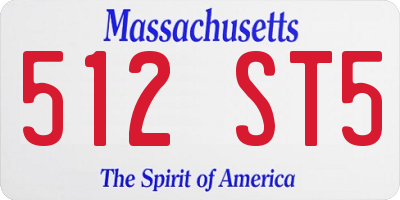 MA license plate 512ST5
