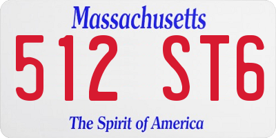 MA license plate 512ST6