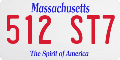 MA license plate 512ST7