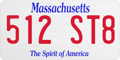 MA license plate 512ST8