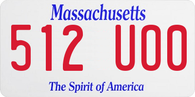 MA license plate 512UO0