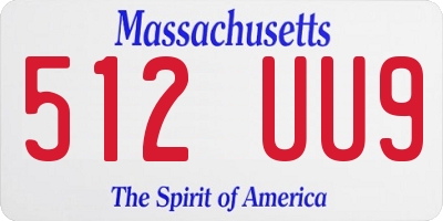 MA license plate 512UU9