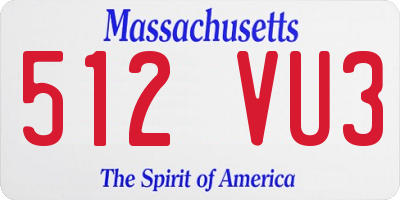 MA license plate 512VU3
