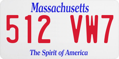 MA license plate 512VW7