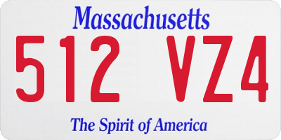 MA license plate 512VZ4
