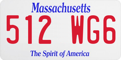 MA license plate 512WG6