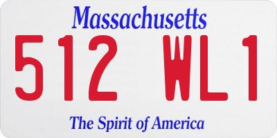MA license plate 512WL1