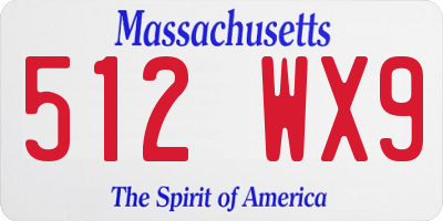 MA license plate 512WX9