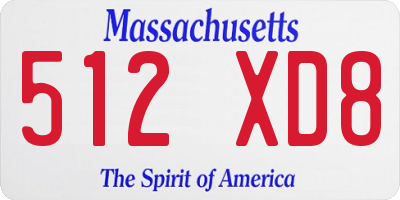 MA license plate 512XD8