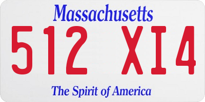 MA license plate 512XI4