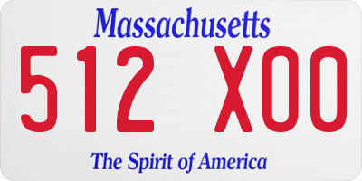 MA license plate 512XO0