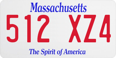 MA license plate 512XZ4