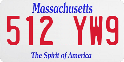 MA license plate 512YW9